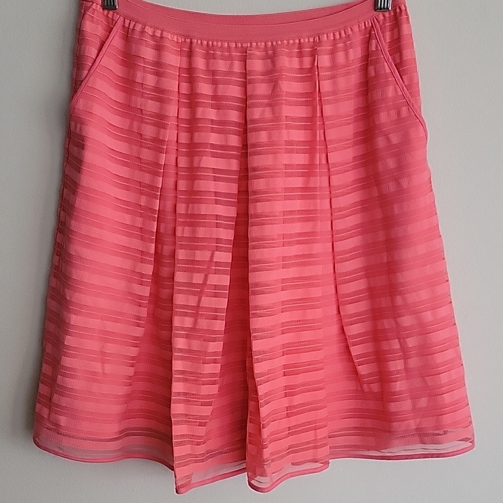 Anthropologie NWT Maeve Coral Layered Mesh Tulle Skirt Size 4